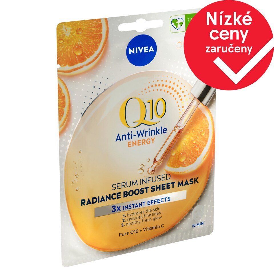 Nivea Q10 Anti-Wrinkle Energizující textilní maska 1 ks