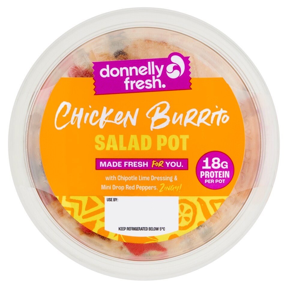 donnelly fresh chicken burrito salad 290g