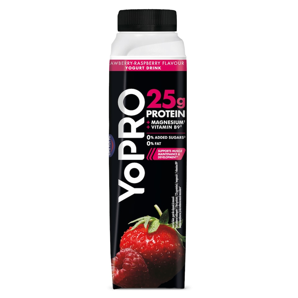 YoPRO Jogurtový nápoj s příchutí jahoda-malina 300g
