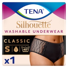 TENA Silhouette Washable Incontinence Underwear Black Size S
