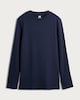image 4 of F&F Cotton Blend Ribbed Long Sleeved Thermal Top in Navy
