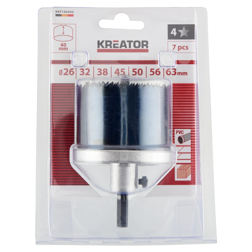 Kreator Hole Saw Set 40 mm 7 pcs