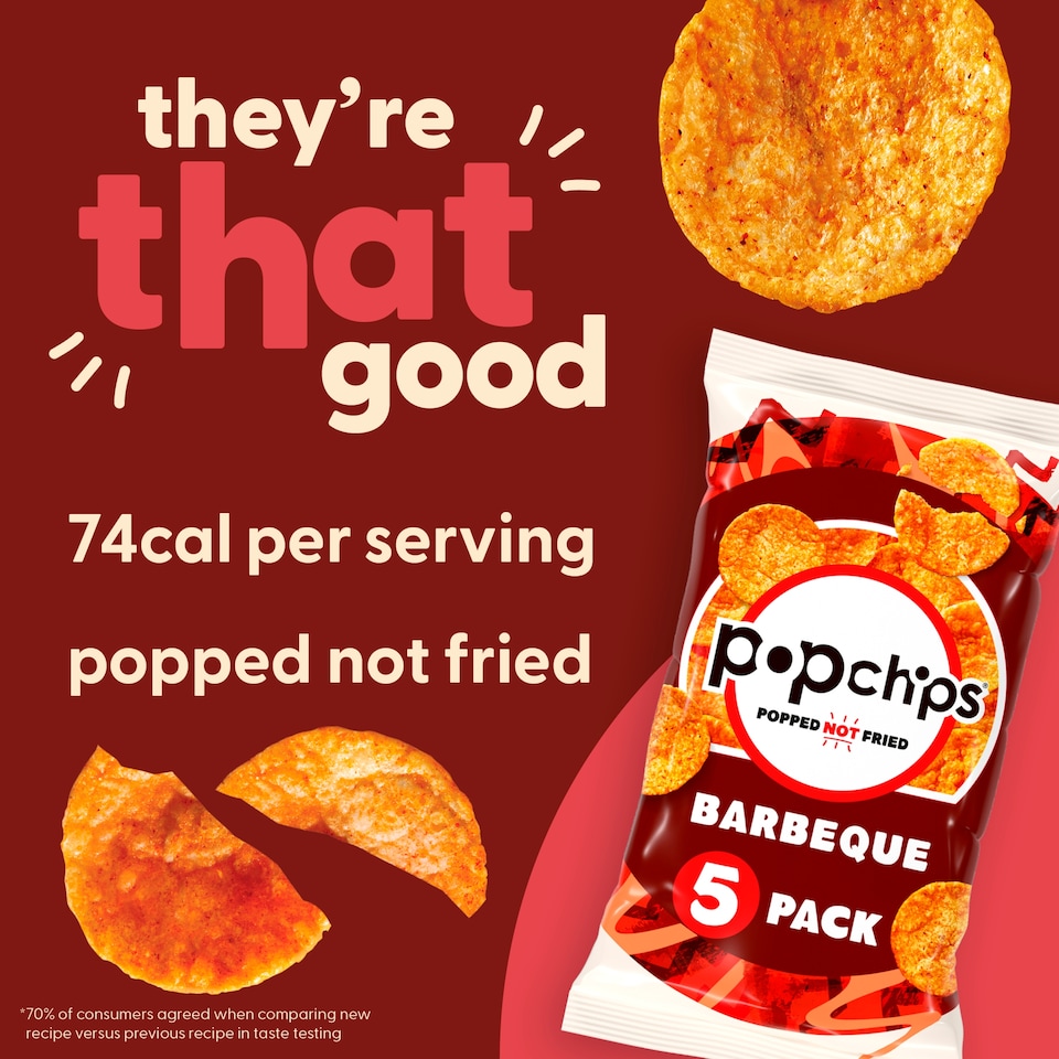 image 1 of Popchips Barbeque Multipack Crisps 5x17g