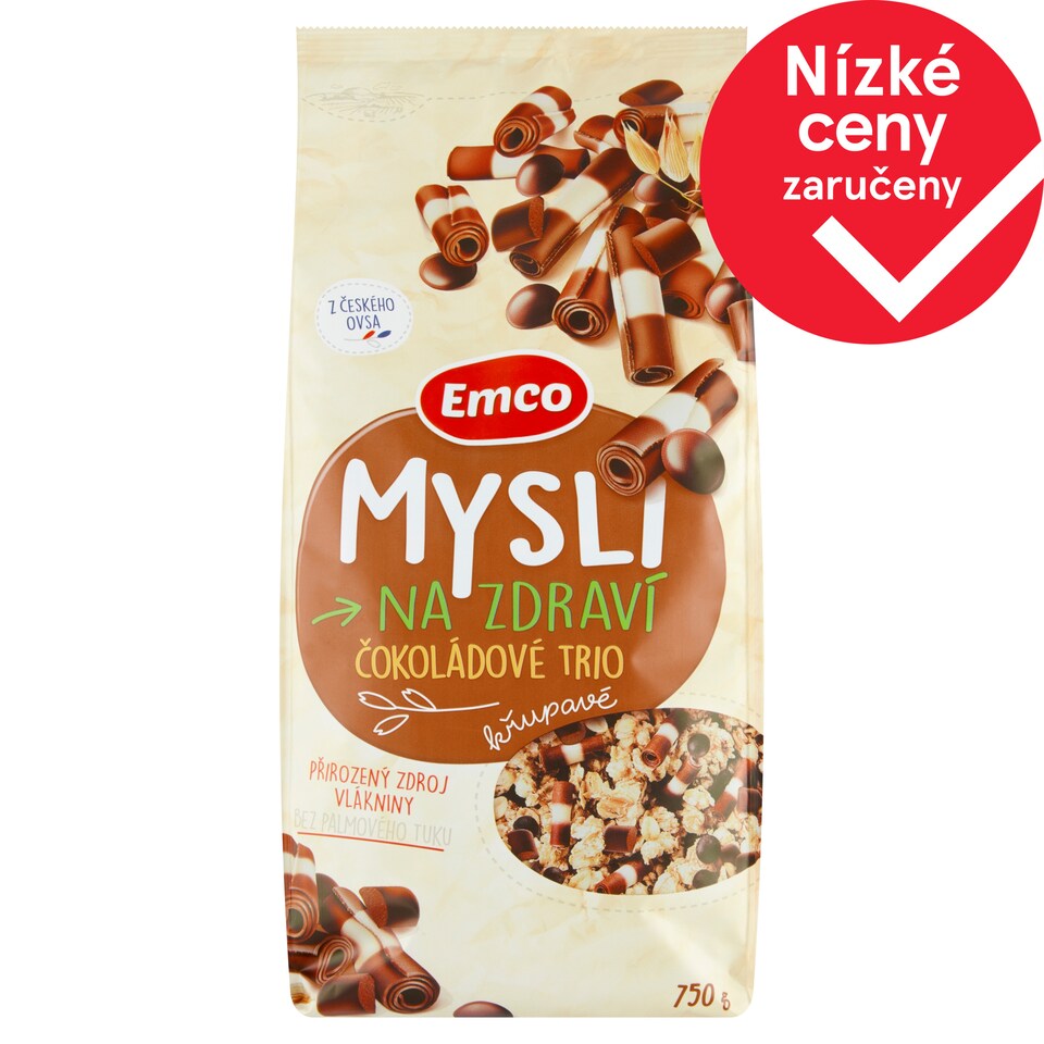 Emco Mysli na Zdraví Křupavé čokoládové trio 750g
