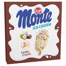 Zott Monte tejjégkrém és csokoládés-mogyorós tejjégkrém, fehér csokoládéval 3 x 90 ml (270 ml)