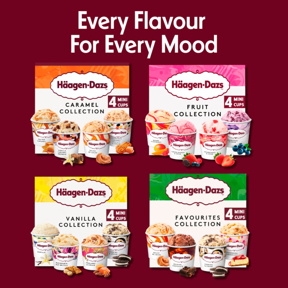 image 1 of Haagen-Dazs Caramel Mini Ice Cream Cups 4 X 95Ml