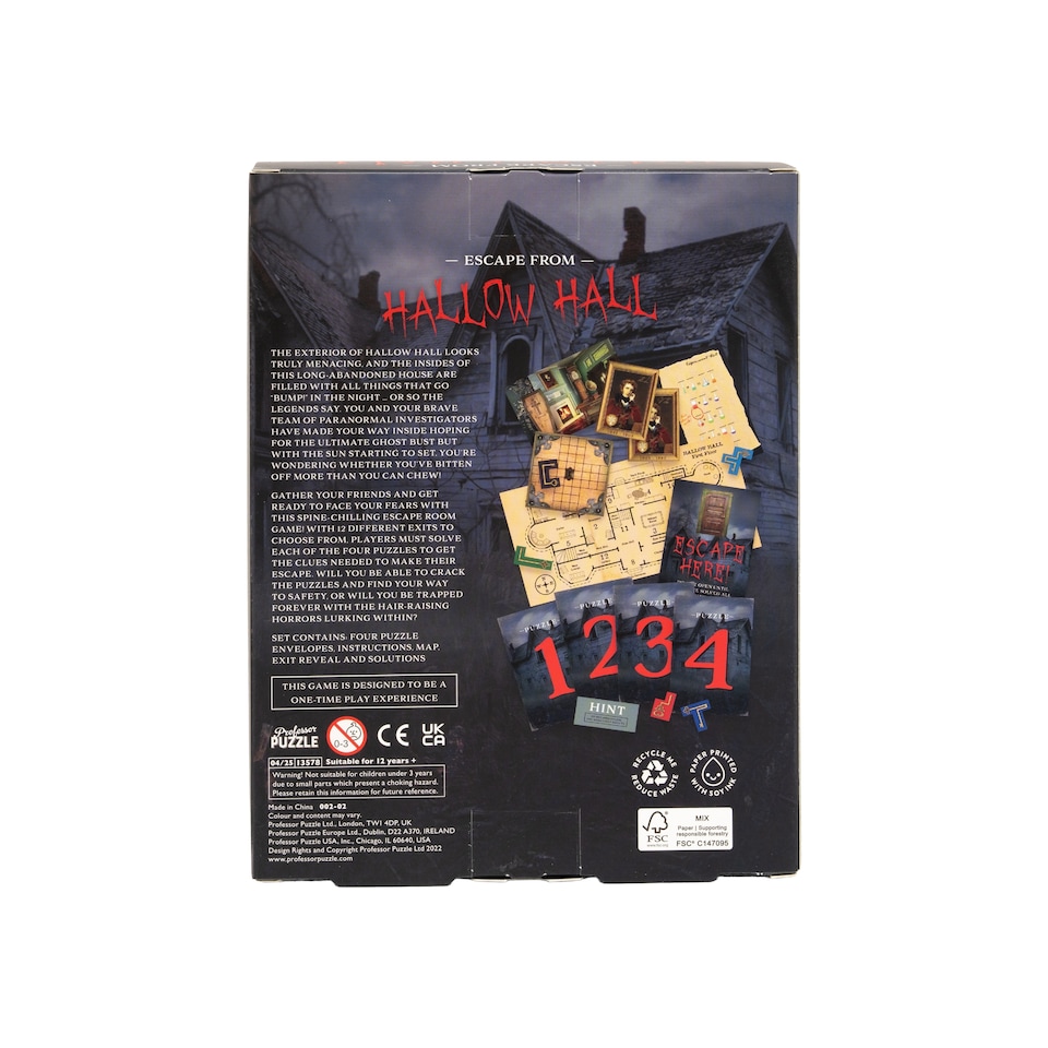image 1 of Escape from Hallow Hall Game Christmas Gift