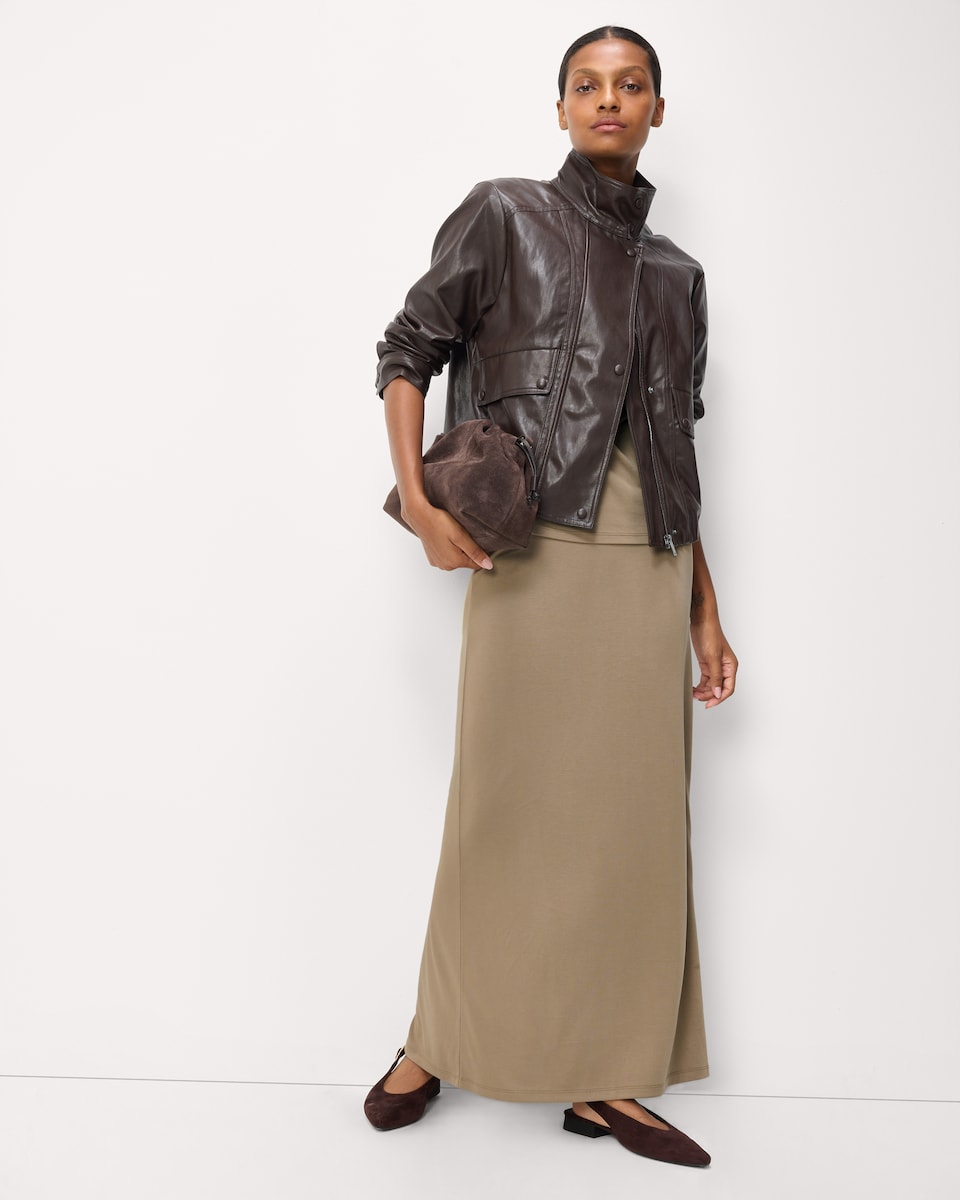 image 1 of F&F Straight Co-ord Maxi Skirt in Neutral