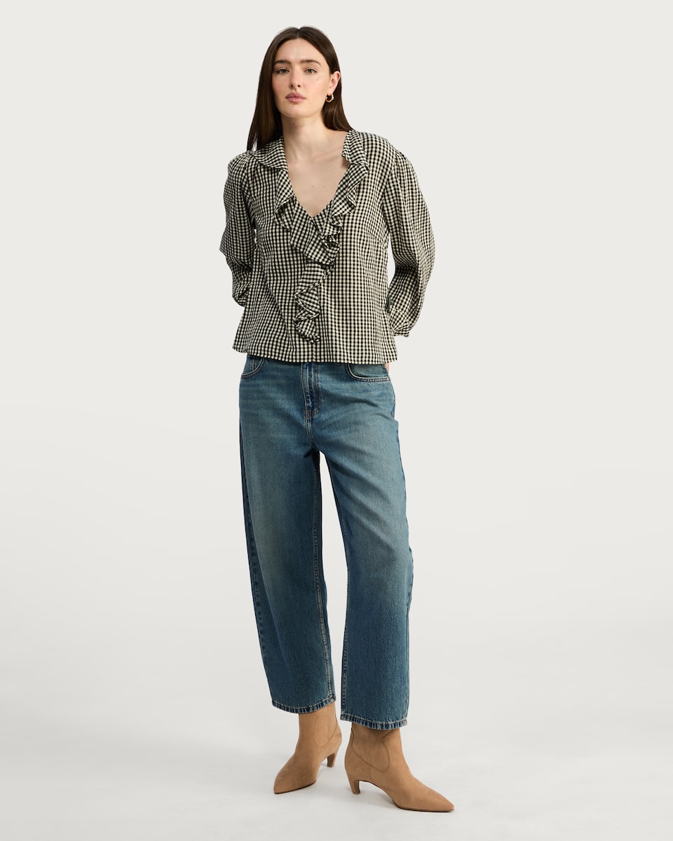 image 1 of The F&F Edit Barrel Leg Jeans in Blue