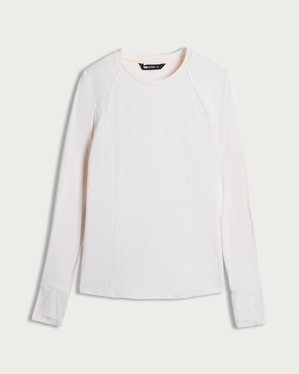 image 1 of F&F Active Quick Dry Long Sleeved Top in Cream