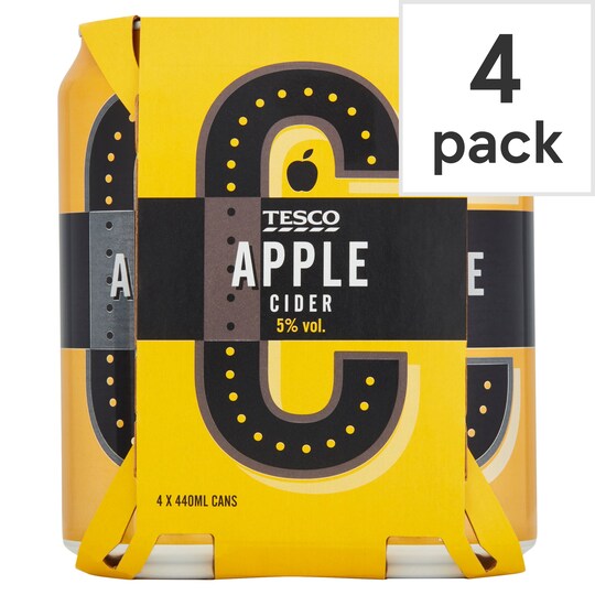 Tesco Apple Cider 4X440ml Can Tesco Groceries