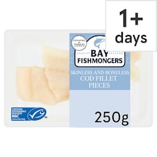 Tesco Skinless and Boneless Cod Fillet Pieces 250g