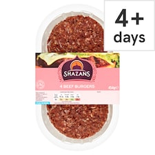 Shazans Halal Beef Burgers Quart Pounders 454G