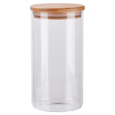 Tesco Round Food Storage Jar with Bamboo Lid 950ml