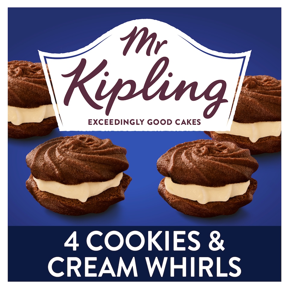image 1 of Mr Kipling Cookies & Cream Whirls Cakes 4 Pack