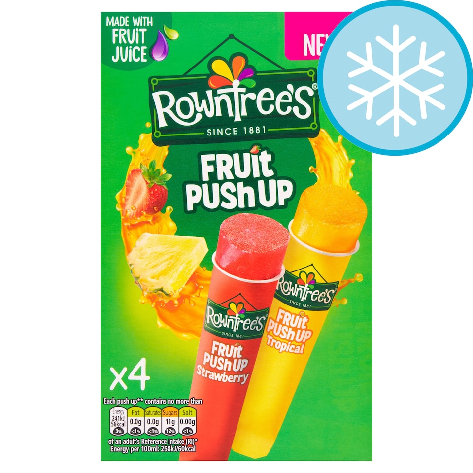 Rowntree's Fruit Push Up Ice Lollies - Strawberry & Tropical 4 x 90ml