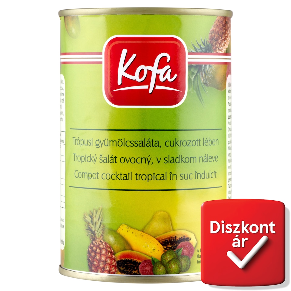 Kofa trópusi gyümölcssaláta, cukrozott lében 410 g   1. kép