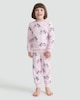 image 1 of F&F Girls Minky Fleece Penguin Print Pyjama Set in Pink