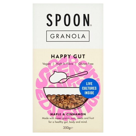 Spoon Cereals Happy Gut Granola Mpl & Cinnamon 350G Tesco Groceries