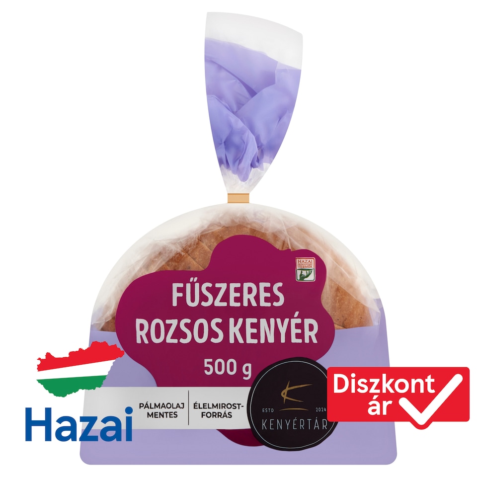 Kenyértár szeletelt fűszeres rozsos kenyér 500 g