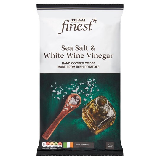 Tesco Finest Sea Salt And White Wine Vinegar Crisps 150G Tesco Groceries