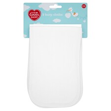 Tesco Loves Baby Burp Cloths White 3 Pack