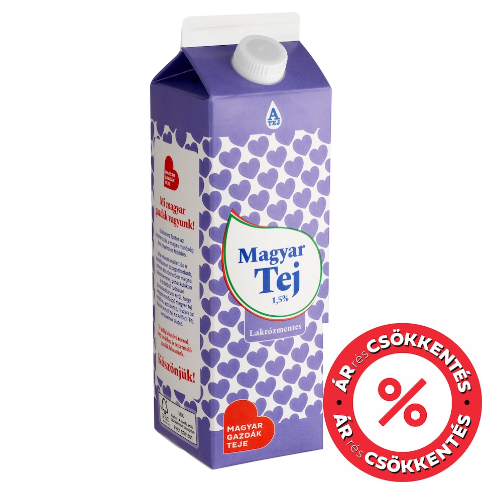 Magyar Tej ESL laktózmentes zsírszegény tej 1,5% 1 l