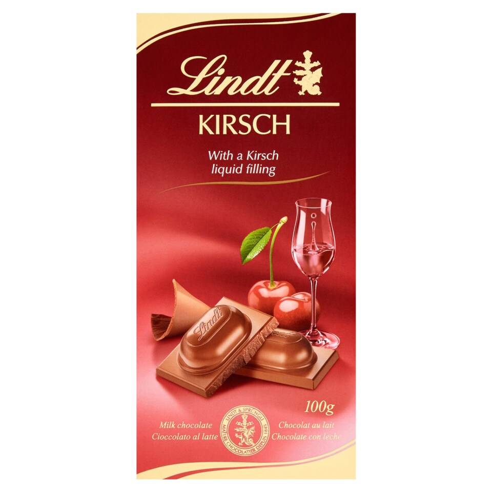 Lindt Mliečna čokoláda s tekutou náplňou s čerešňovicou 100 g