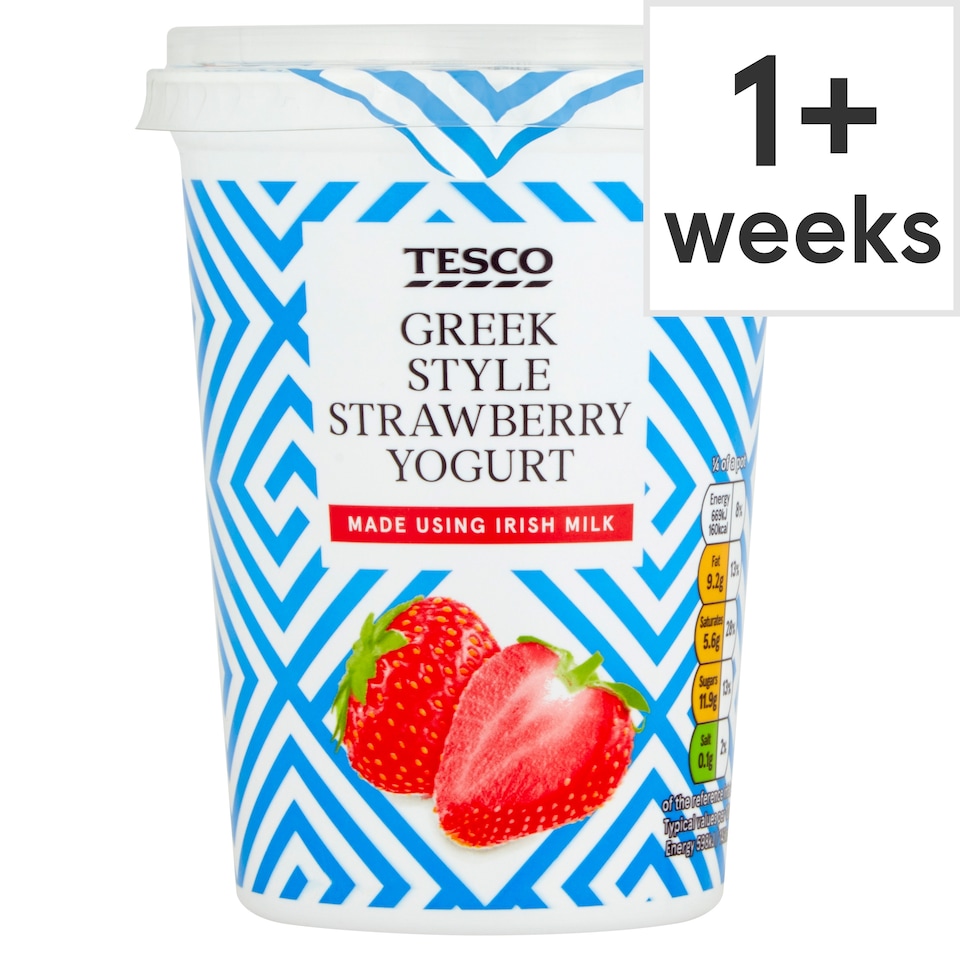 Tesco Greek Style Strawberry Yoghurt 450G