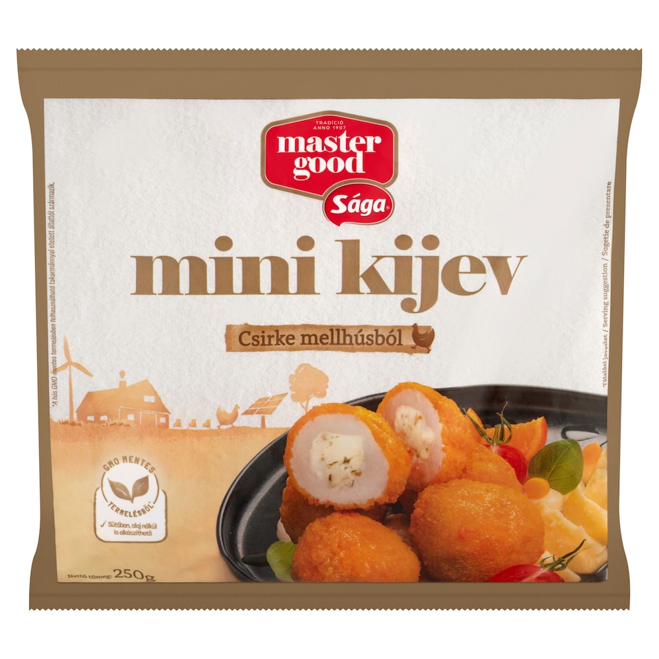 image 1 of Sága Mini Kyiv Quick-Frozen Meat with Cheesy Garlic and Parsley Filling 250 g