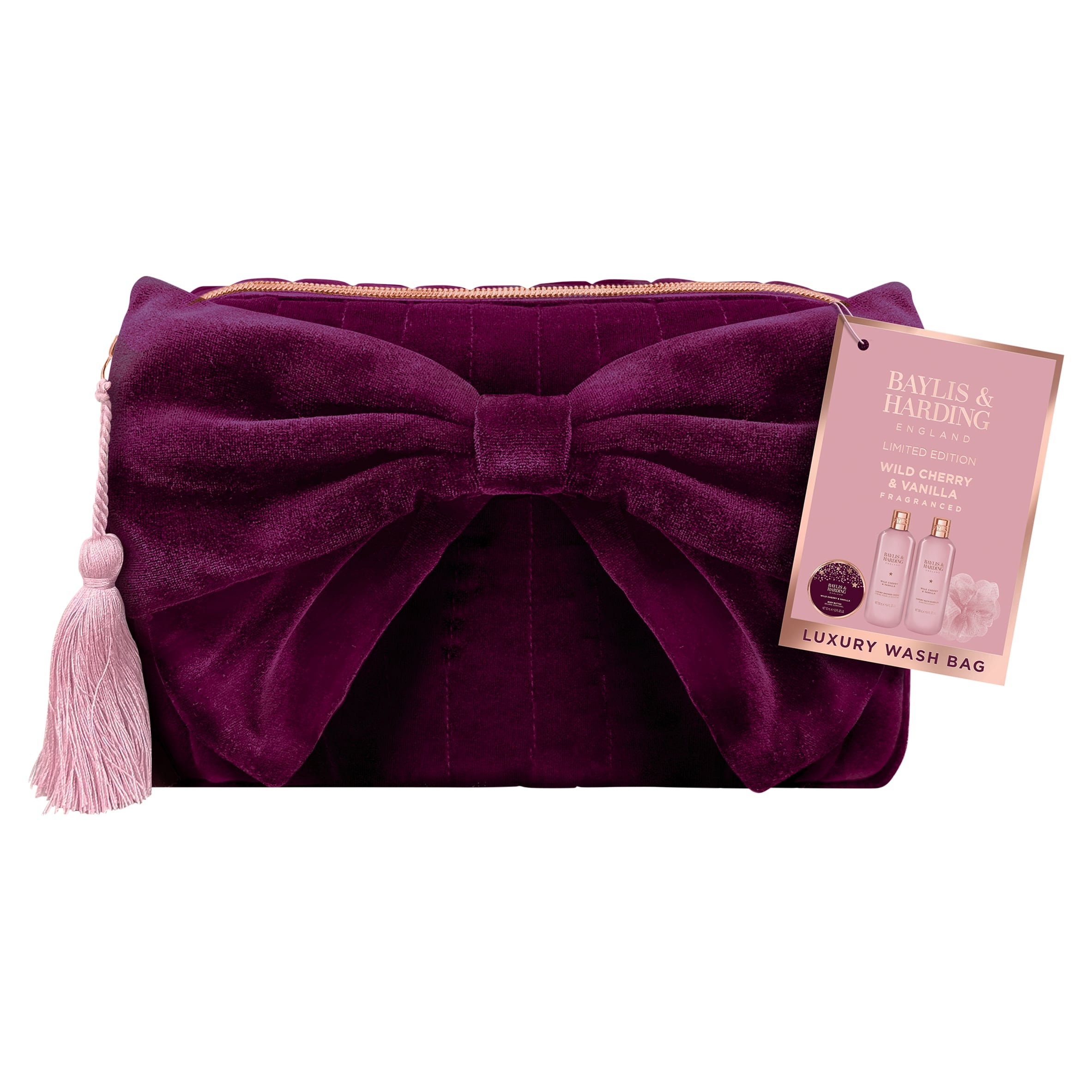 Baylis & Harding Wild Cherry & Vanilla Luxury Wash Bag Limited Edition Gift Set