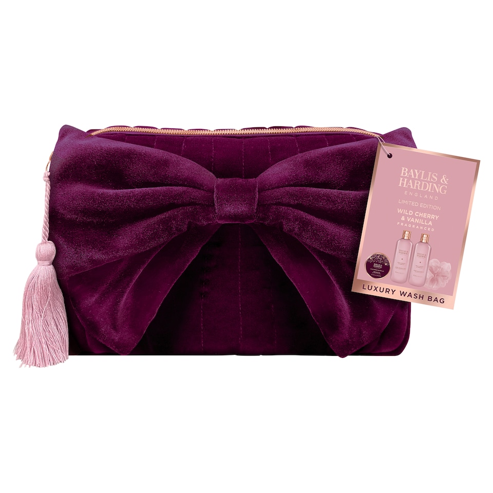 image 1 of Baylis & Harding Wild Cherry & Vanilla Luxury Wash Bag Limited Edition Gift Set