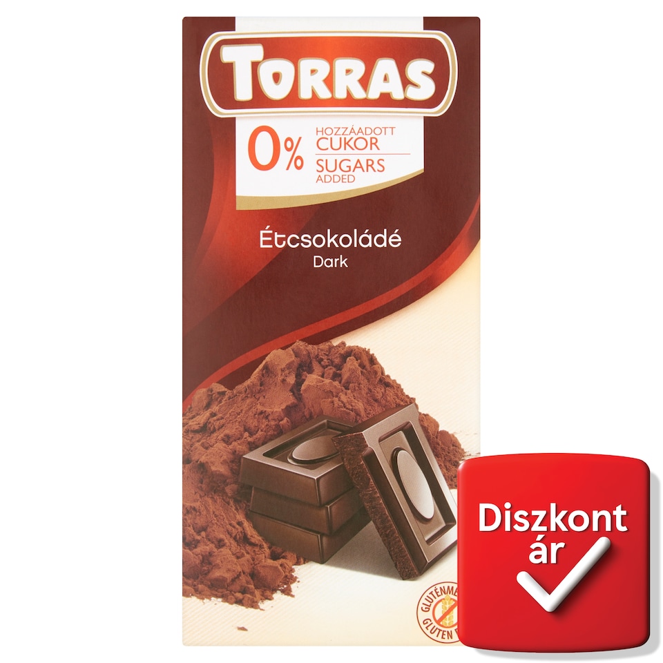 Torras étcsokoládé hozzáadott cukor nélkül, édesítőszerrel 75 g  1. kép