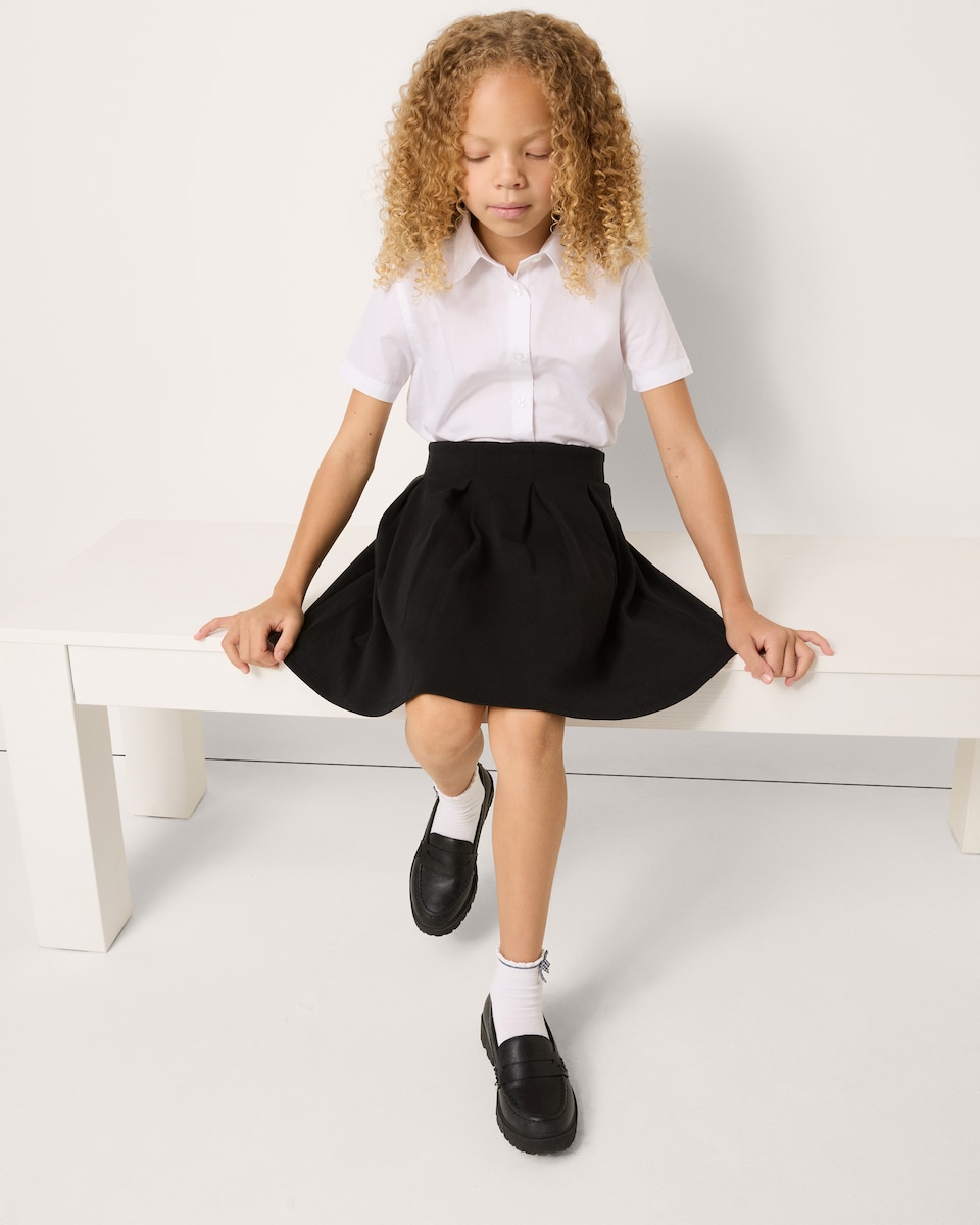 image 1 of F&F School Girls Pleated Skirt in Black