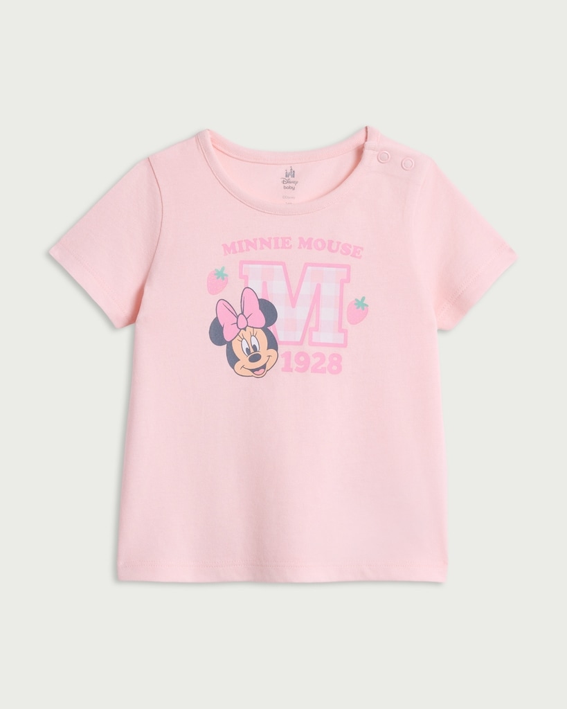 Disney Minnie Mouse Pure Cotton T-Shirt in Pink