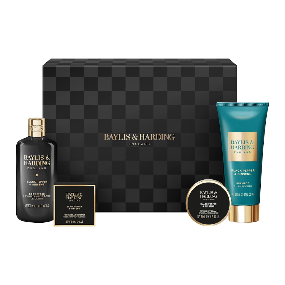 image 1 of Baylis & Harding Black Pepper & Ginseng Men's Body Care Kit Gift Set