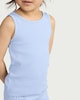 image 2 of F&F Girls Cotton Rich Ribbed Vest in Blue