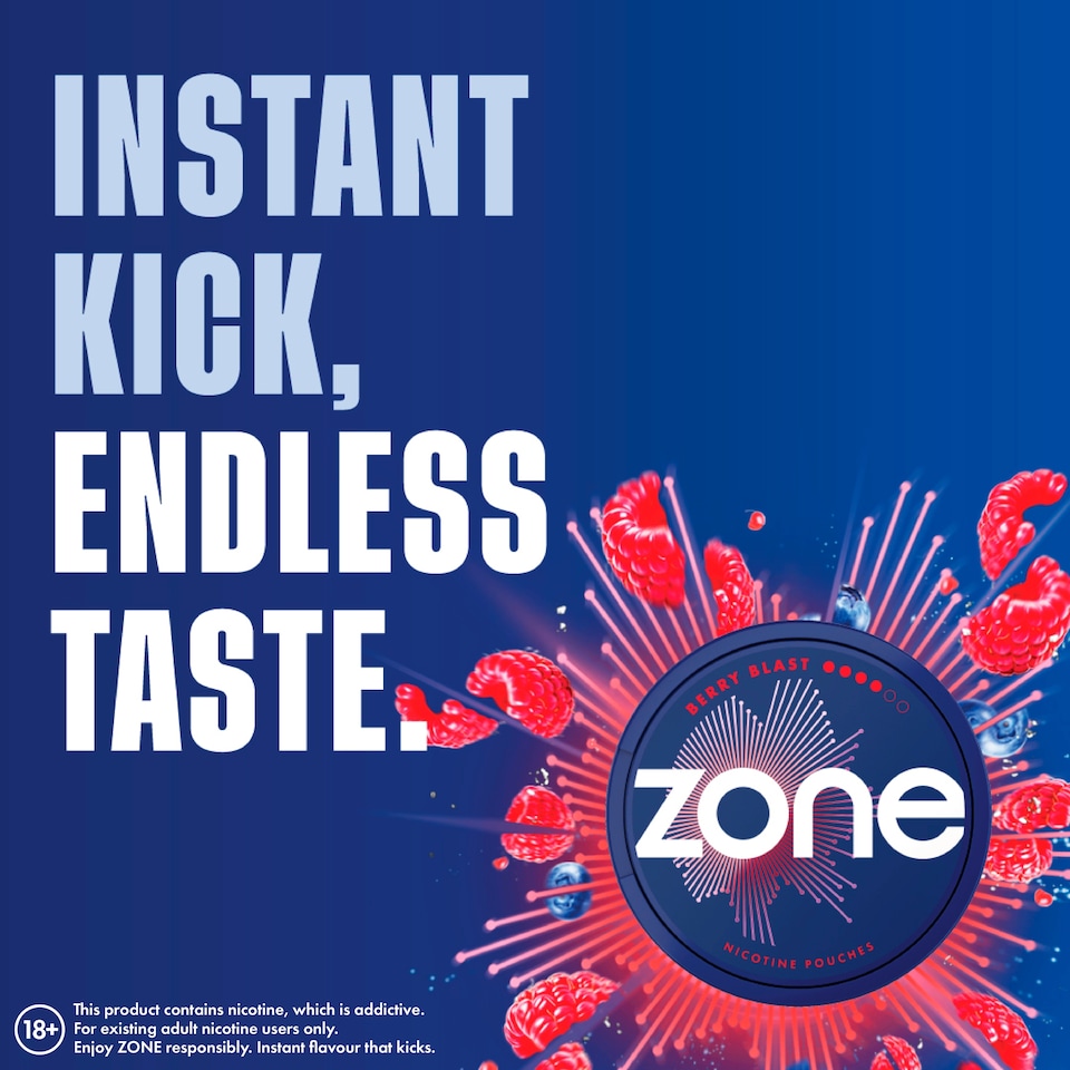 image 1 of Zone Berry Blast Nicotine Pouches 11mg x 20 Pouches 14.1g