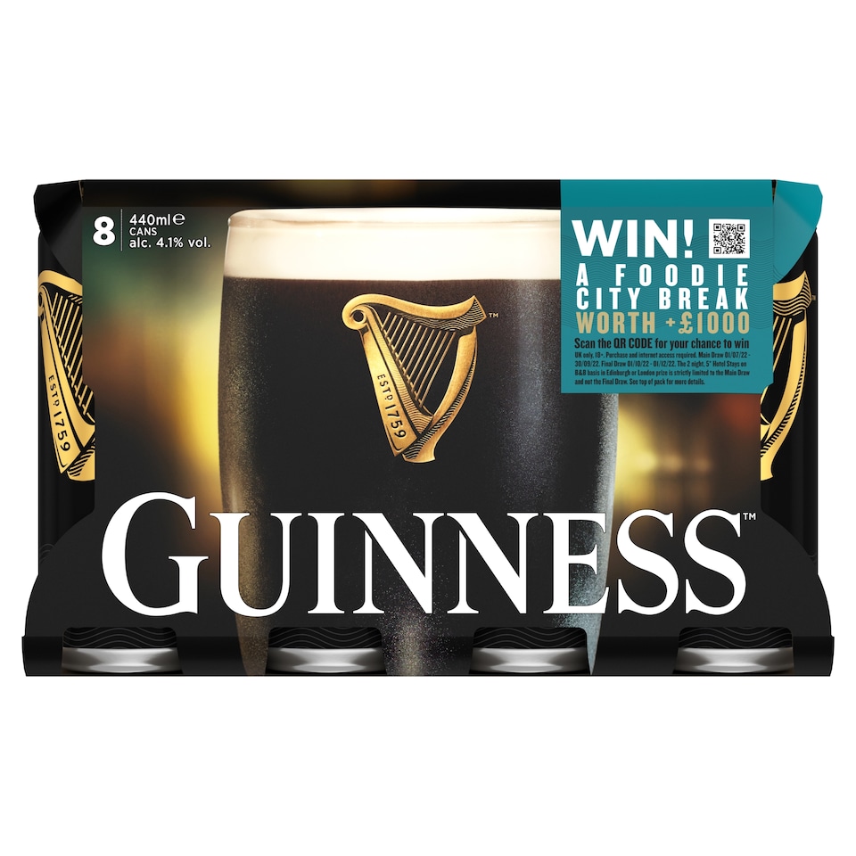 image 1 of Guinness Draught Stout Beer Can 4.1% Vol 8x440ml