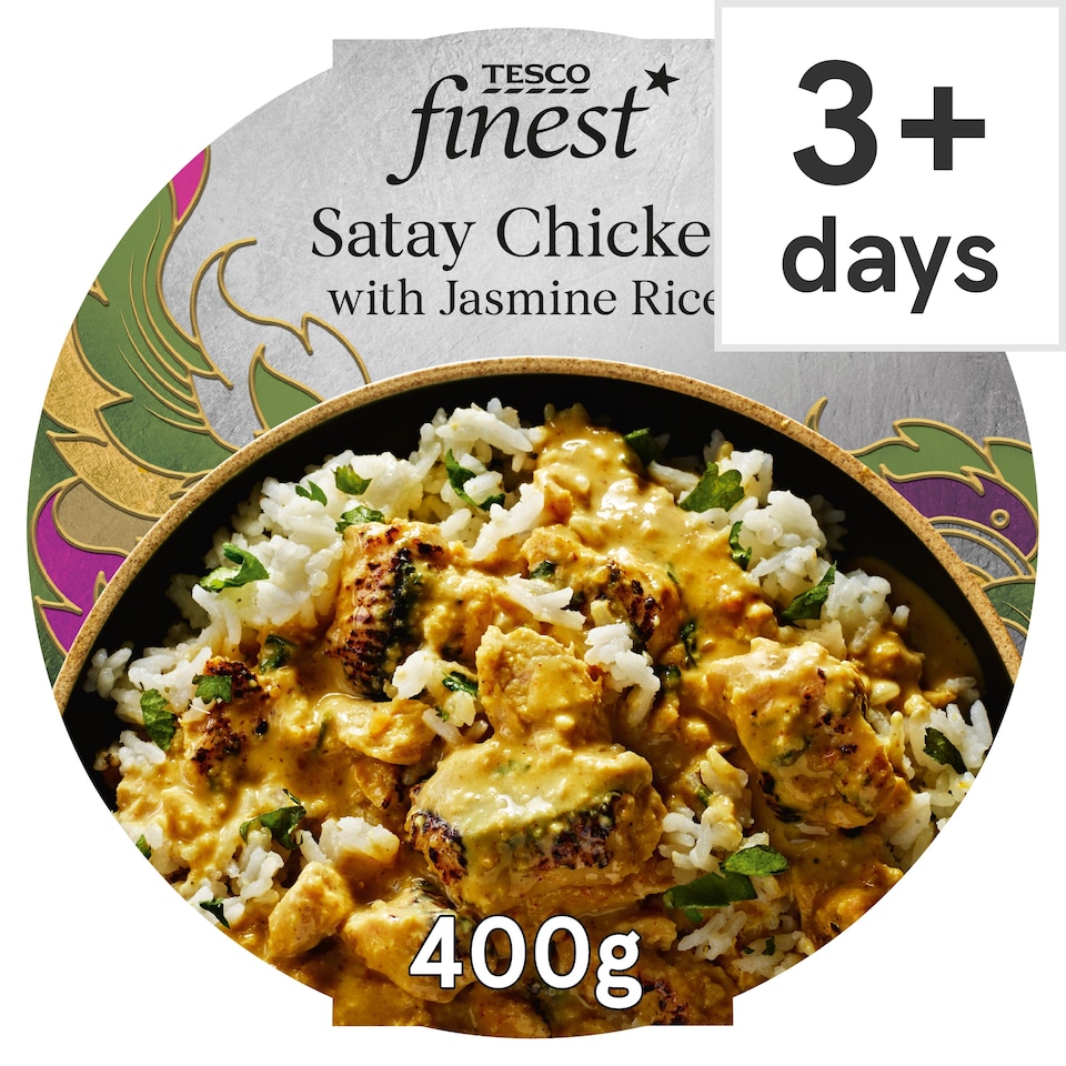 Tesco Finest Satay Chicken With Jasmine Rice 400G