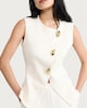 image 2 of The F&F Edit Textured Gold Accent Co-ord Waistcoat in Cream
