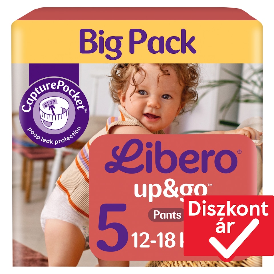 Libero Up&Go Big Pack bugyipelenka, méret: 5, 12-18 kg, 38 db  1. kép