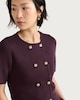 image 1 of The F&F Edit Knitted Double Breasted Short Sleeved Cardigan in Burgundy