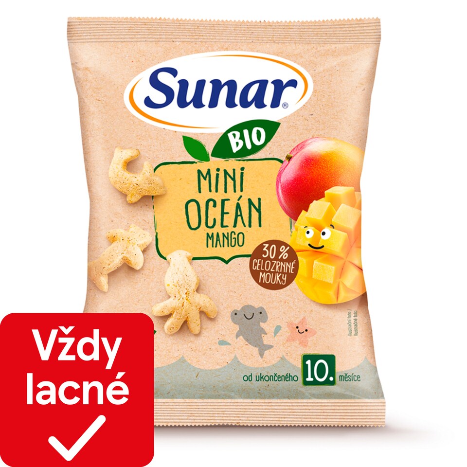 obrázok 1 z Sunar BIO detské chrumky mini oceán mango 10m+, 18 g