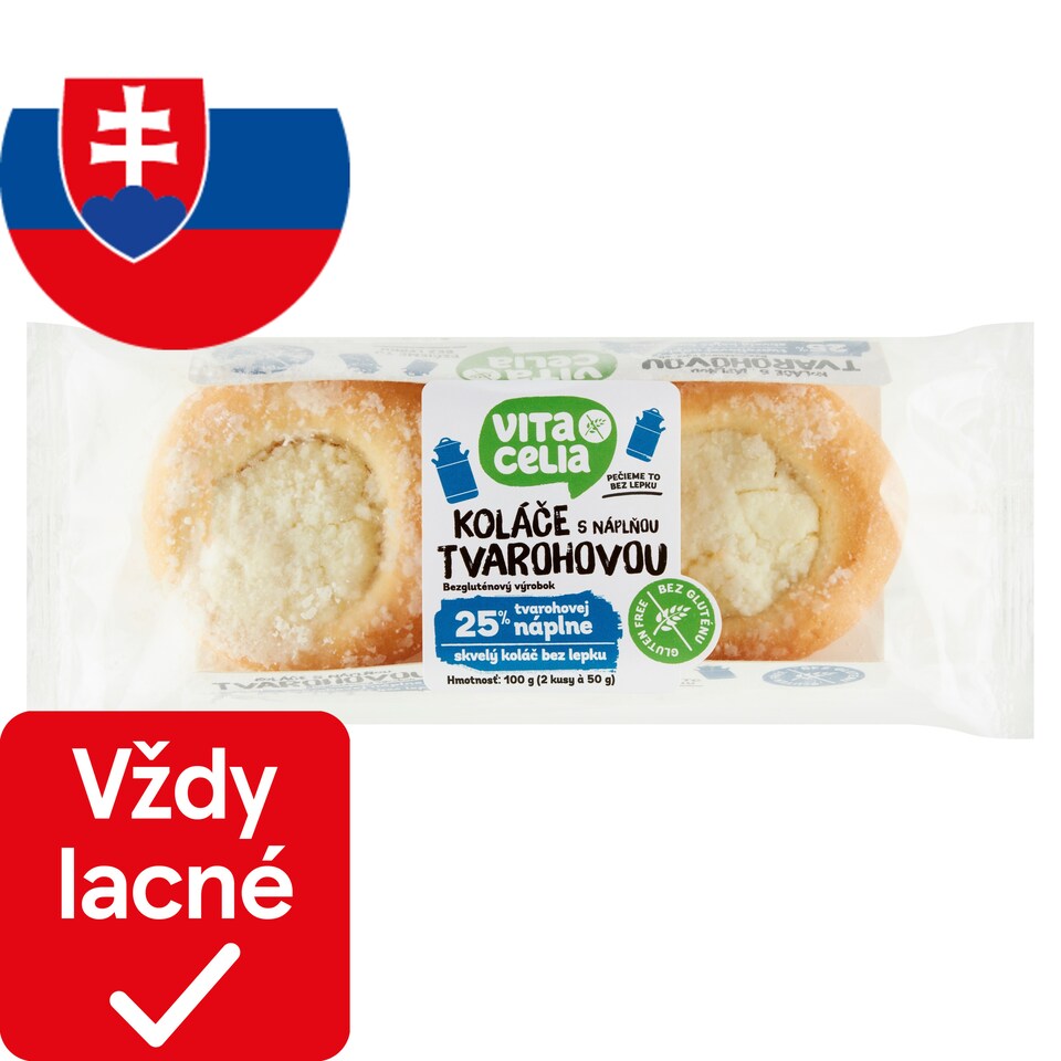Vitacelia Koláče bezgluténové s náplňou tvarohovou 2 x 50 g (100 g)
