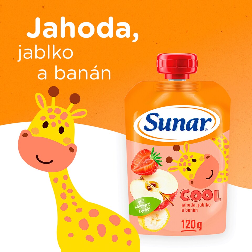 image 1 of Sunar Cool ovocné kapsička jahoda, banán, jablko 12m+, 120 g