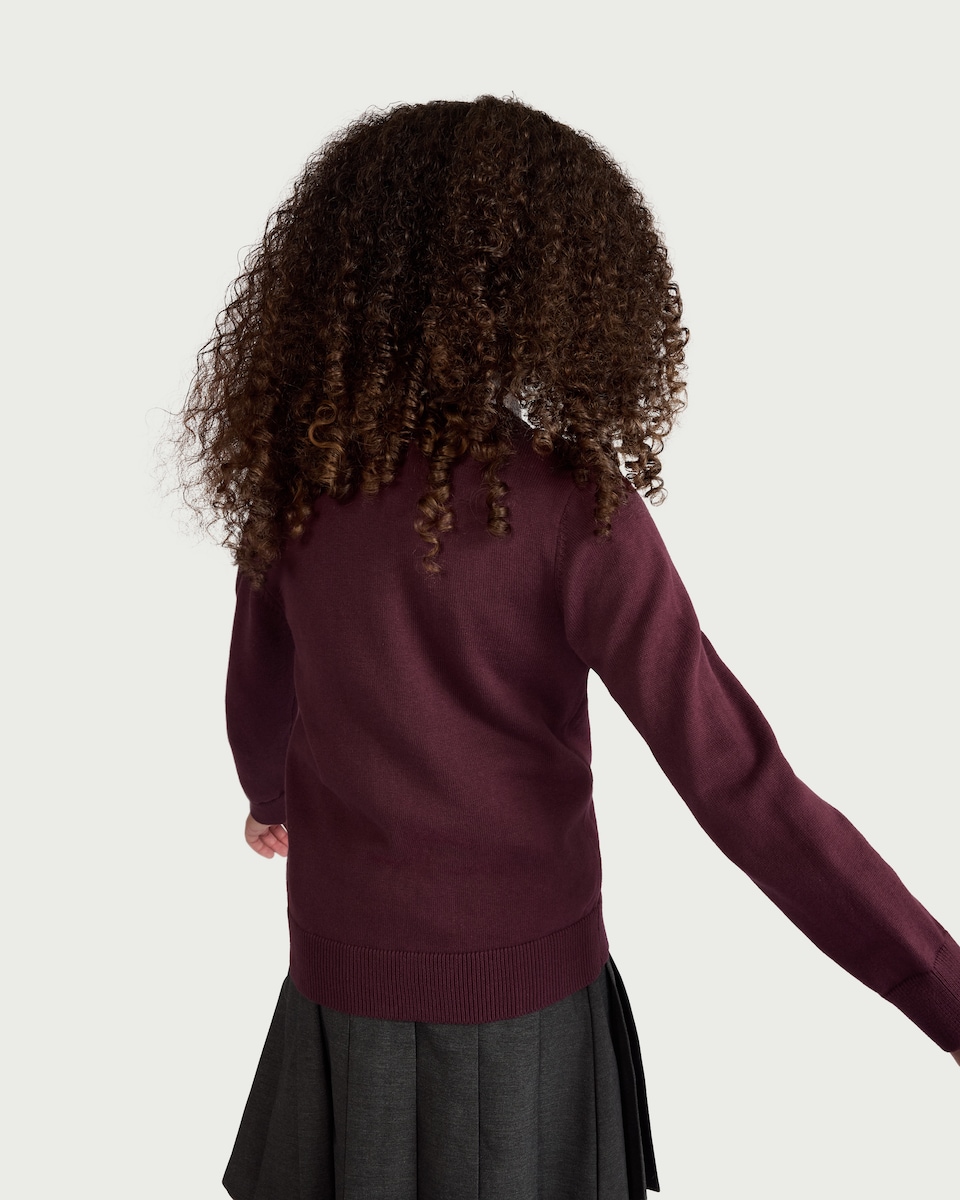 image 1 of F&F School Unisex 2-Pack Pure Cotton Knitted Cardigans in Burgundy
