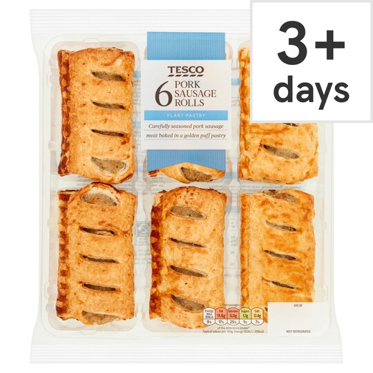 Tesco 6 Pack Sausage Rolls 360G Tesco Groceries