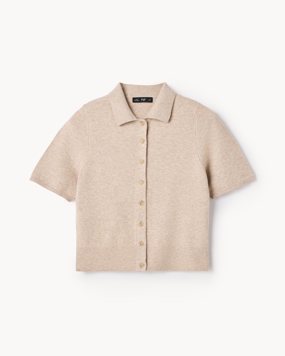 F&F Knitted Short Sleeved Cardigan in Neutral
