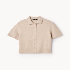 F&F Knitted Short Sleeved Cardigan in Neutral